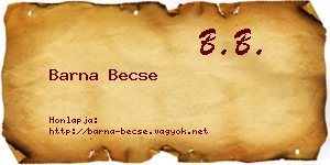 Barna Becse névjegykártya